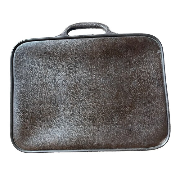 WALLSTREETER Earhart Briefcase Vintage Hard Case Faux Leather Brown Made in USA - Picture 4 of 12